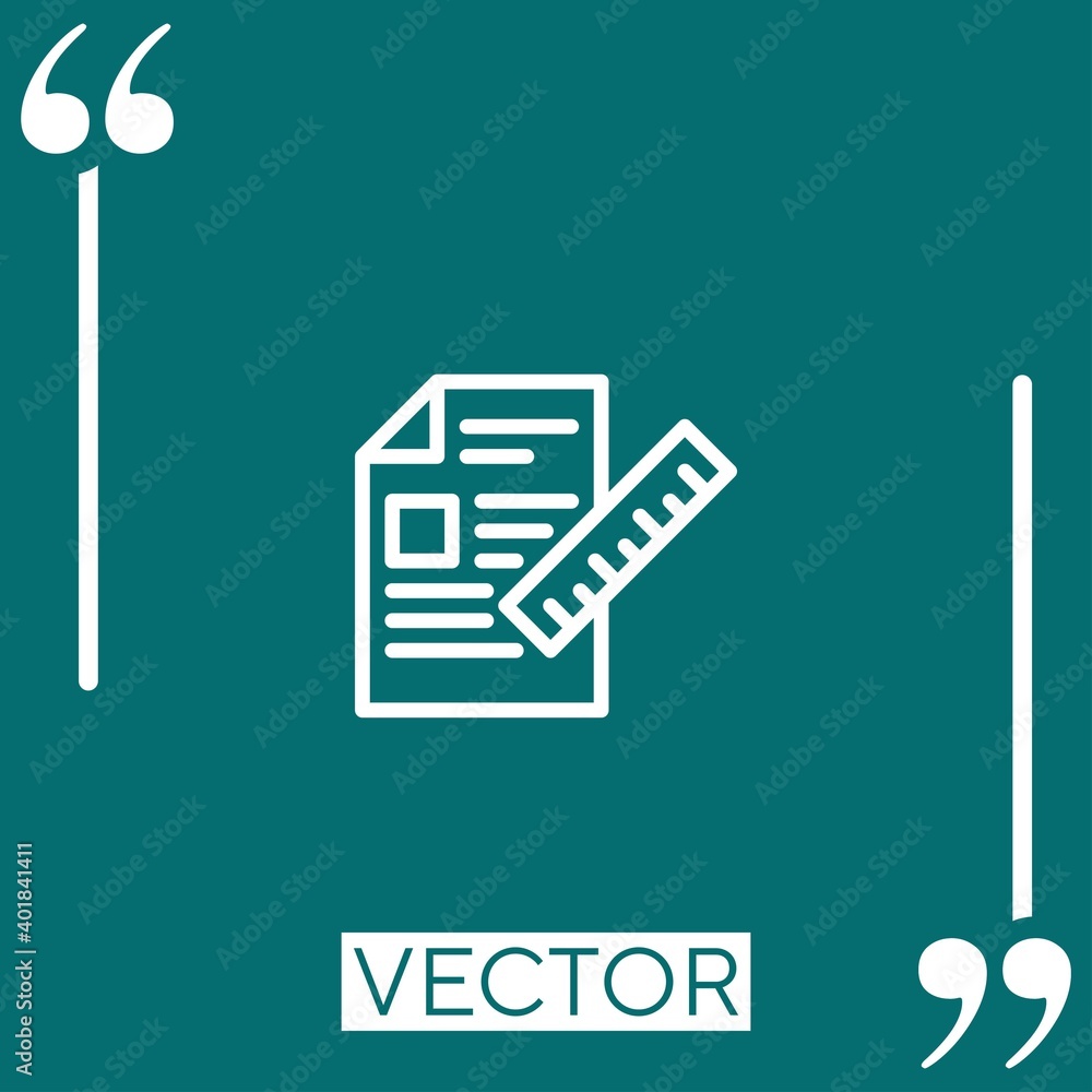 Poster file vector icon linear icon. editable stroked line