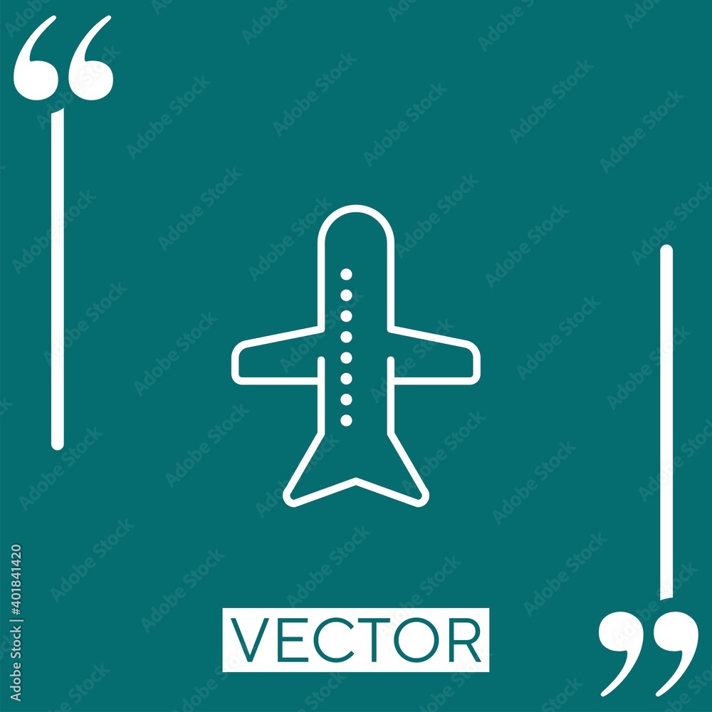 Poster flight vector icon linear icon. editable stroked line