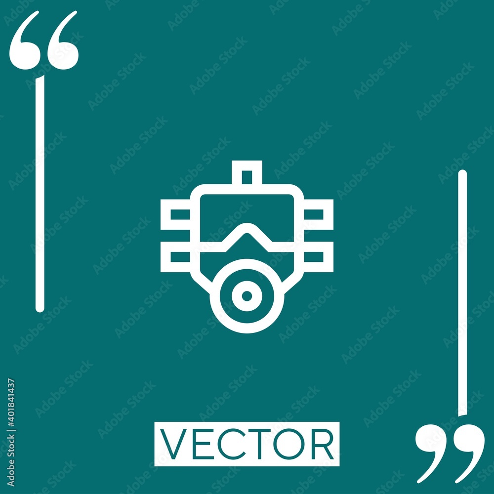 Poster gas mask vector icon linear icon. editable stroked line
