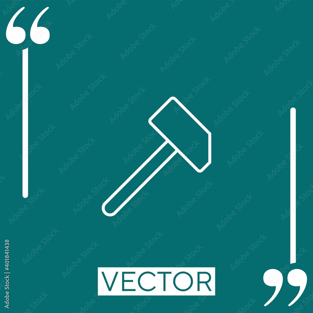 Poster hammer big shape outline vector icon linear icon. editable stroke line