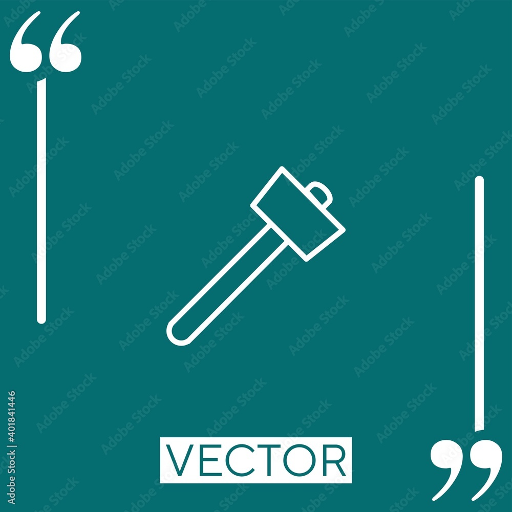 Poster hammer outline vector icon linear icon. editable stroke line