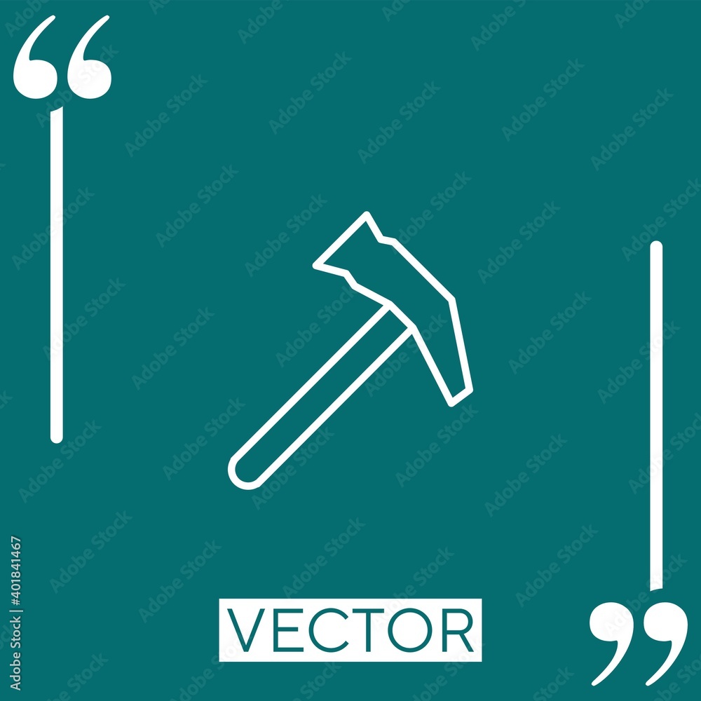 Poster hammer tool outline vector icon linear icon. editable stroke line
