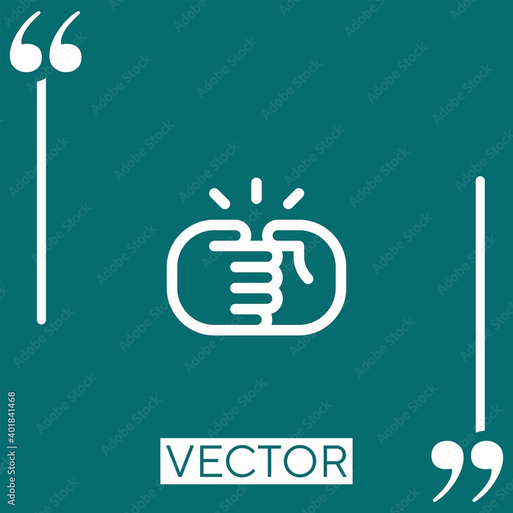 Poster hand shake vector icon linear icon. editable stroked line