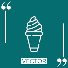 ice cream cone vector icon Linear icon. Editable stroked line