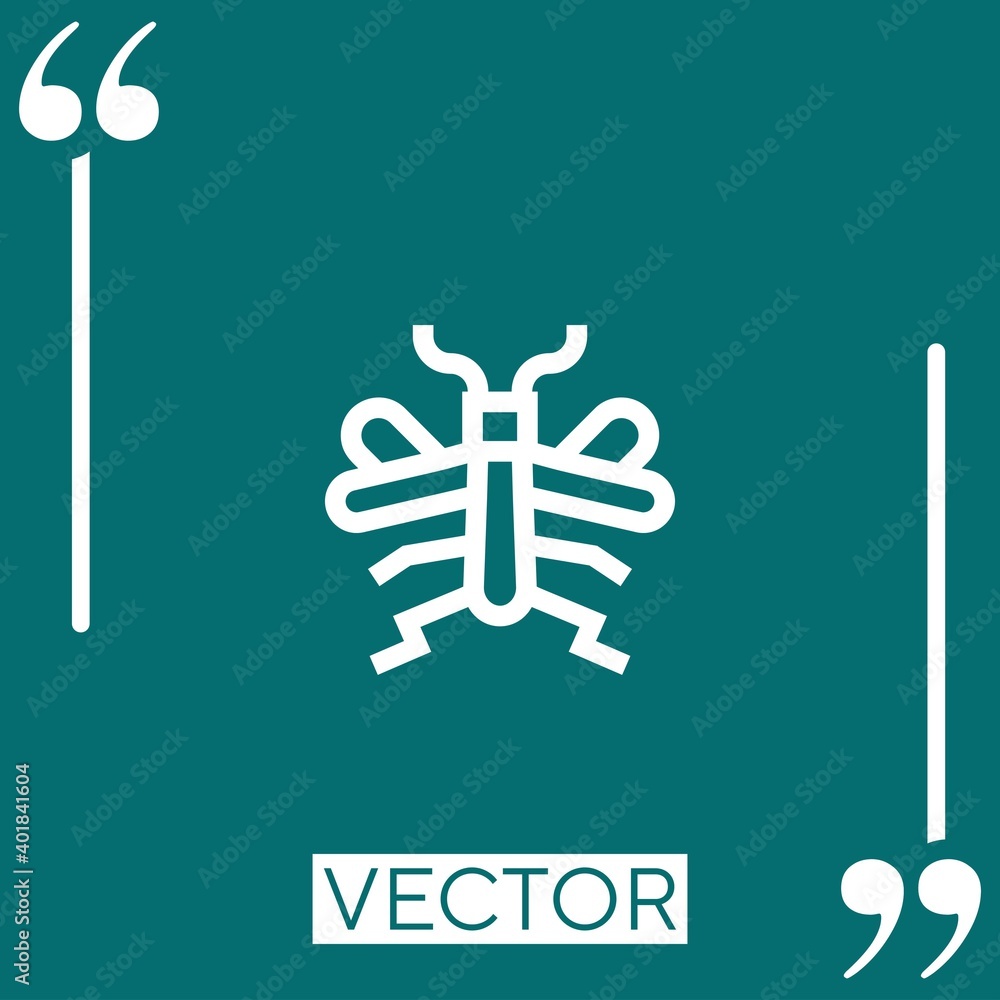 Poster mosquito vector icon linear icon. editable stroked line