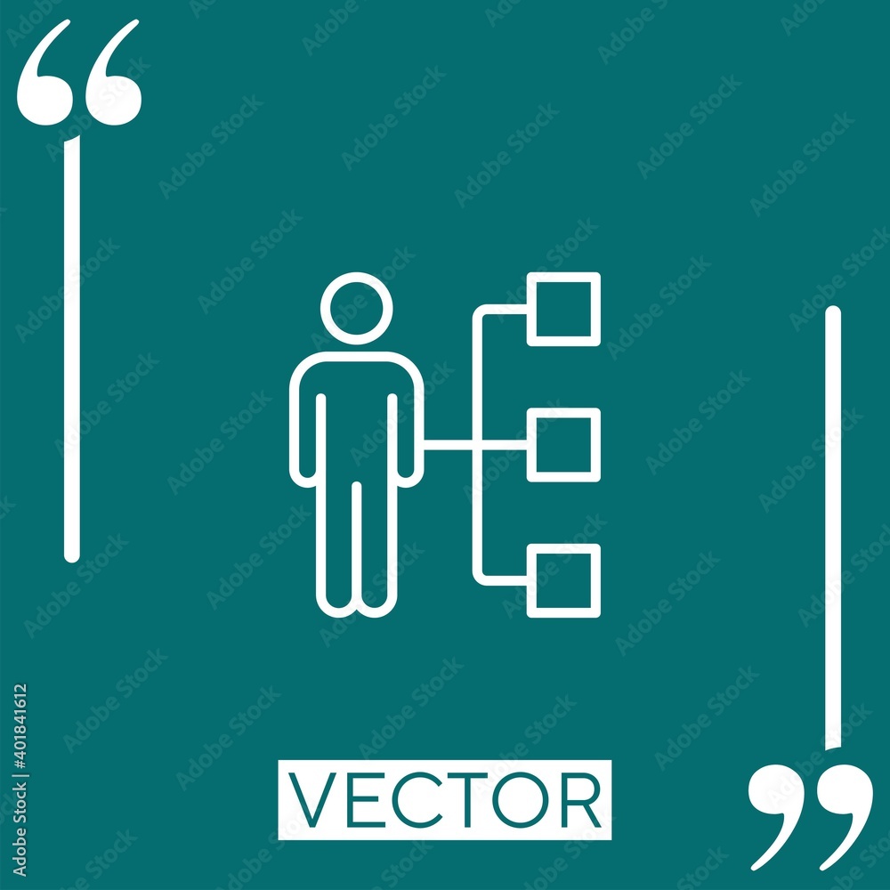 Poster networking vector icon linear icon. editable stroked line