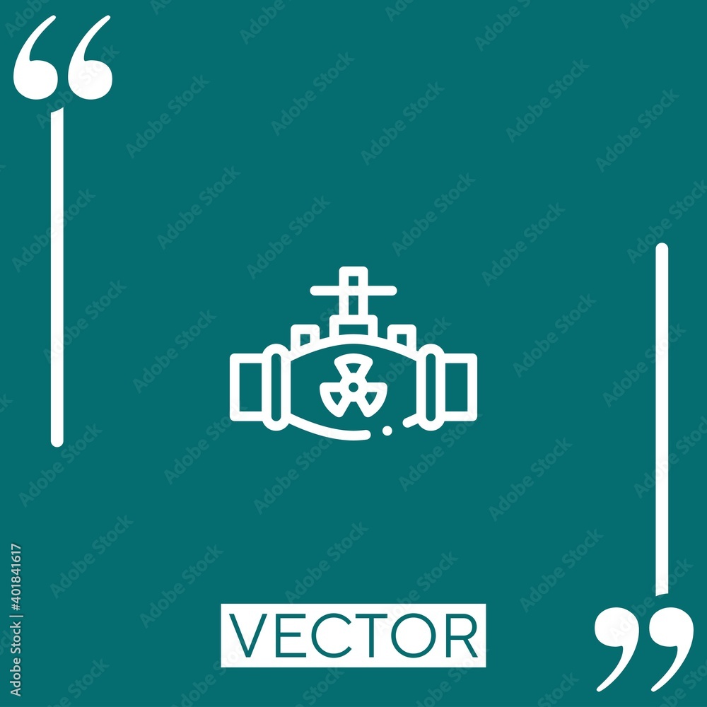 Poster nuclear vector icon linear icon. editable stroked line