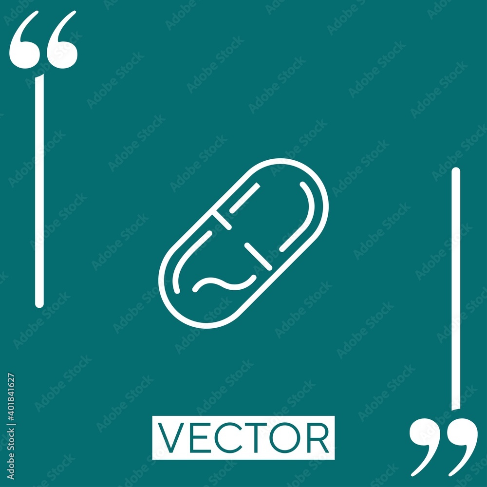 Poster pill vector icon linear icon. editable stroke line