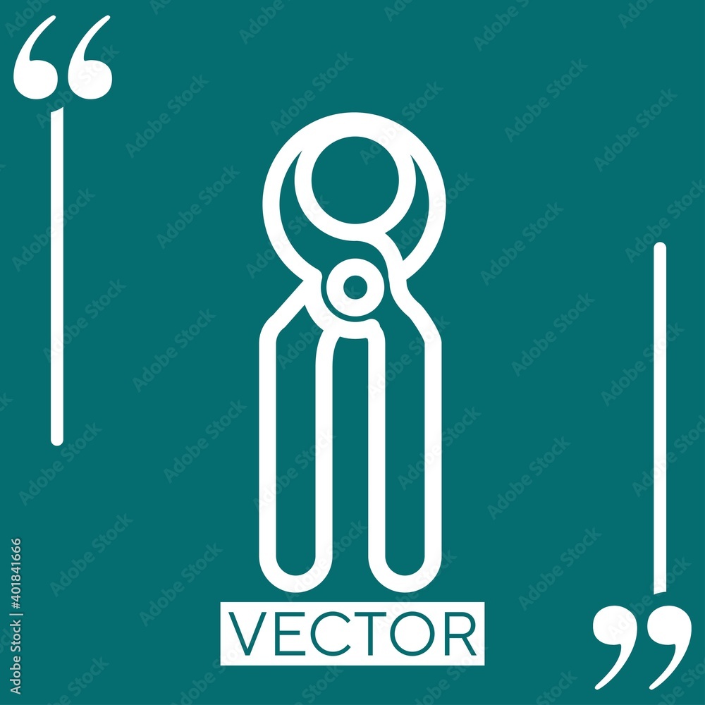 Poster pincer vector icon linear icon. editable stroke line
