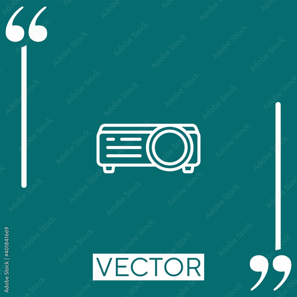 Poster projector vector icon linear icon. editable stroked line