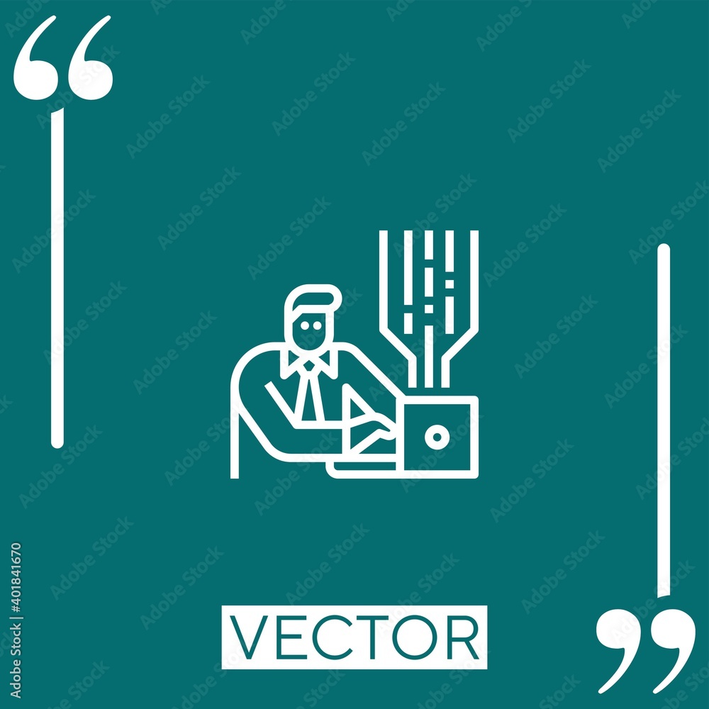 Poster programming vector icon linear icon. editable stroked line