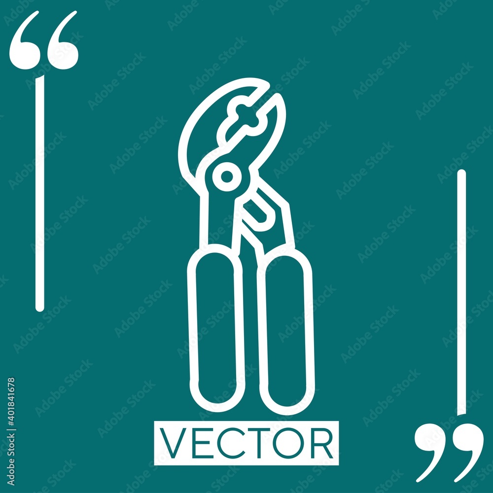 Poster pincer side outline vector icon linear icon. editable stroke line