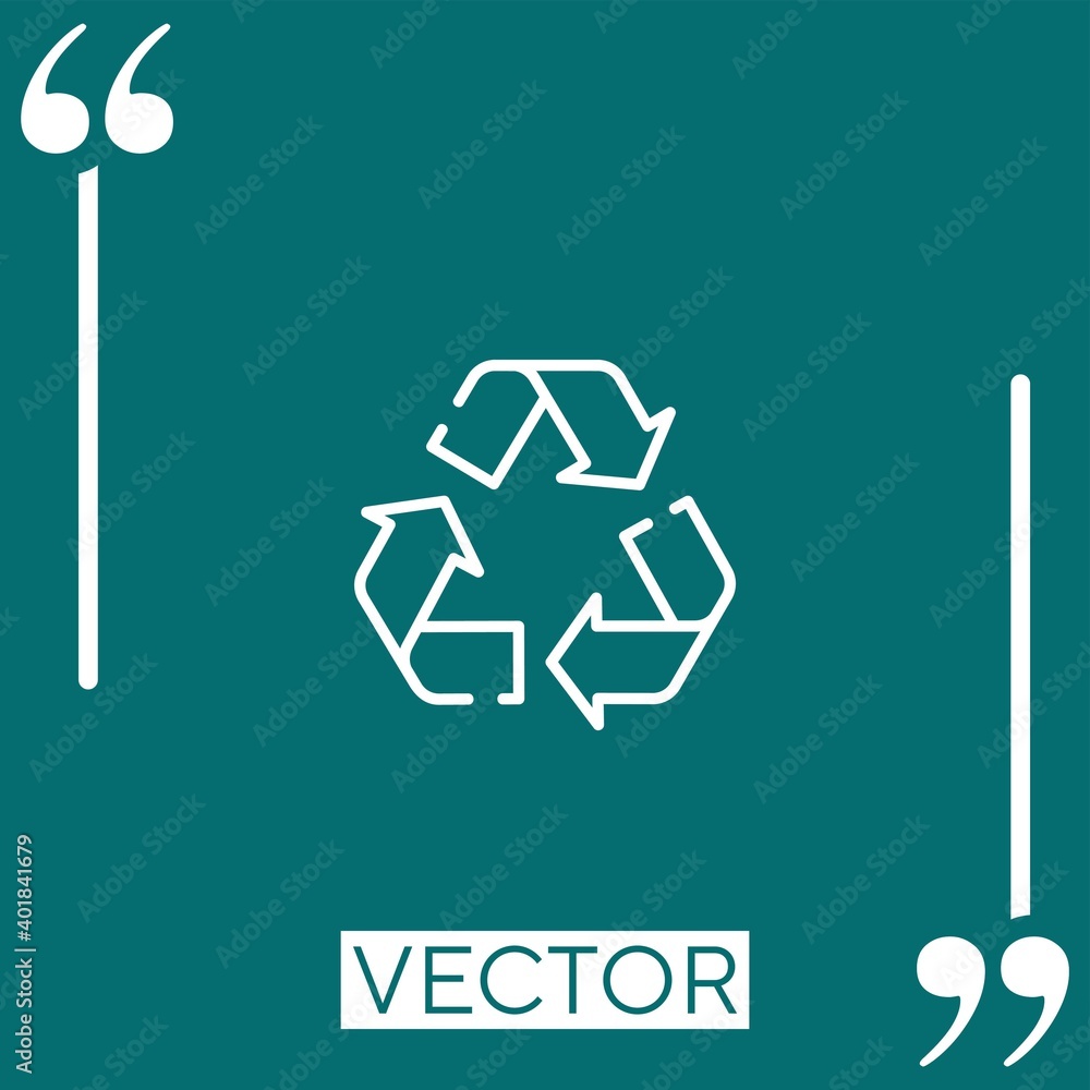 Poster recycle symbol vector icon linear icon. editable stroked line
