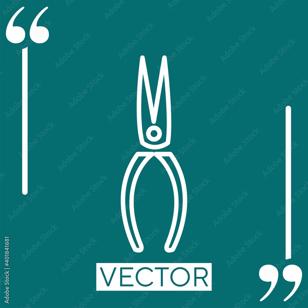 Poster pincer thin shape with points vector icon linear icon. editable stroke line