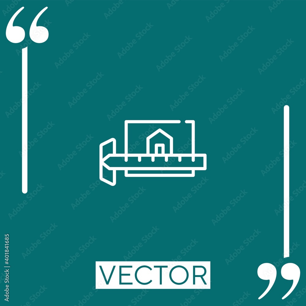 Poster ruler vector icon linear icon. editable stroked line