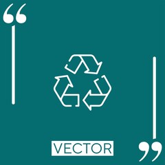 recycle symbol vector icon Linear icon. Editable stroked line