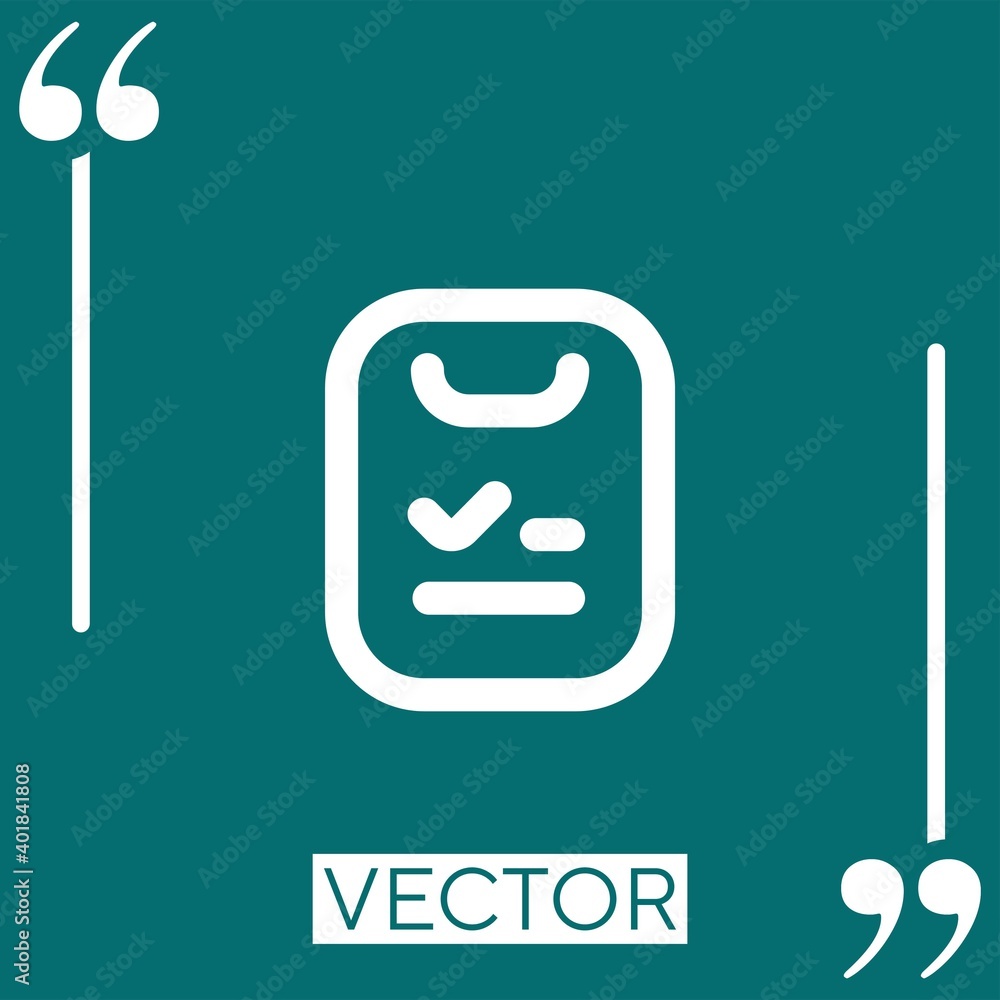 Poster testing vector icon linear icon. editable stroked line