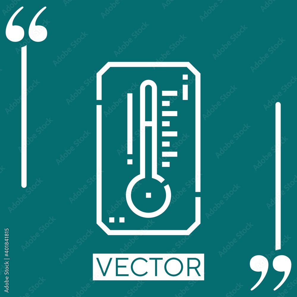 Poster thermometer vector icon linear icon. editable stroked line