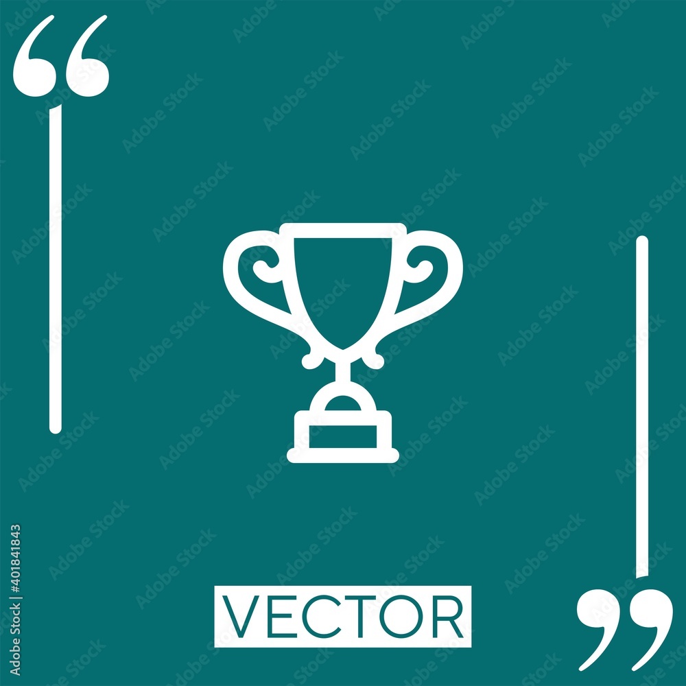 Poster trophy vector icon linear icon. editable stroked line