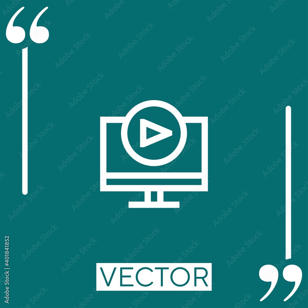 Poster video vector icon linear icon. editable stroked line