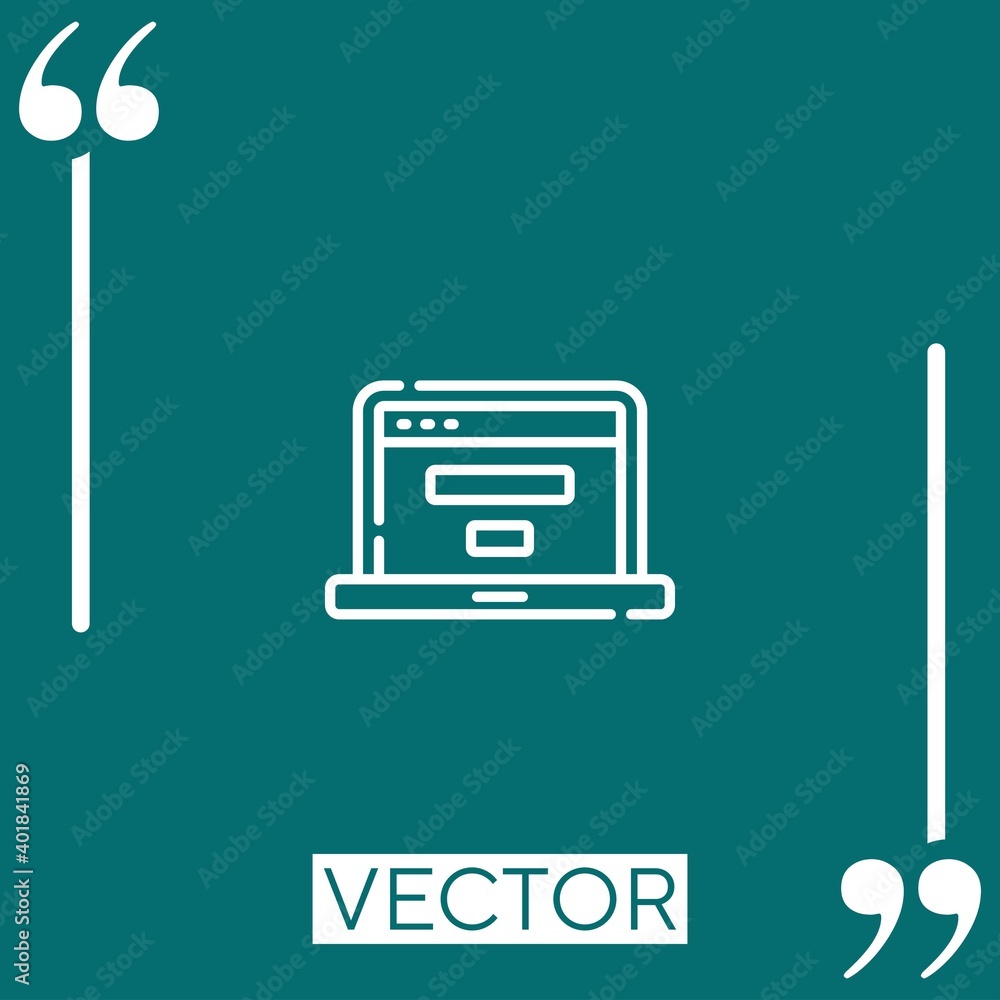 Poster website vector icon linear icon. editable stroked line