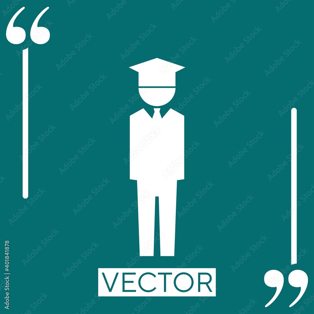 Poster porter with hat vector icon linear icon. editable stroke line