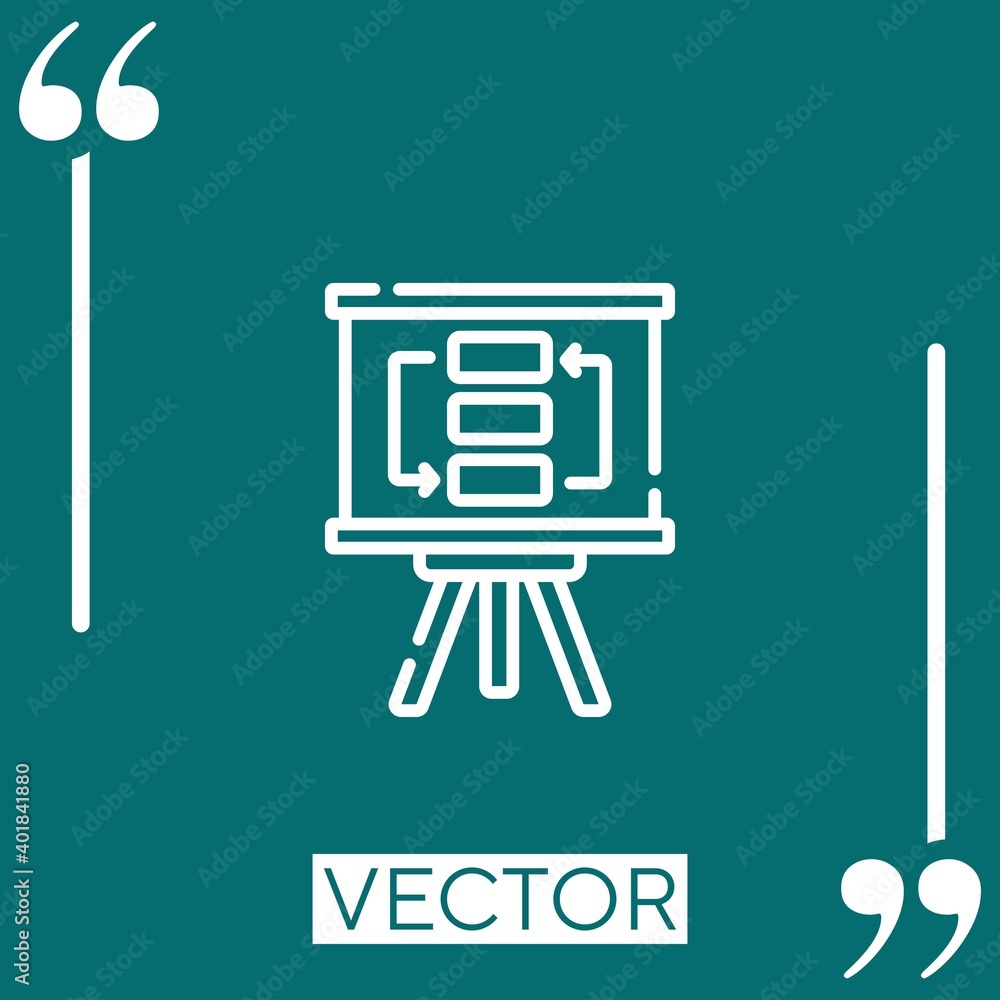 Poster action plan vector icon linear icon. editable stroked line