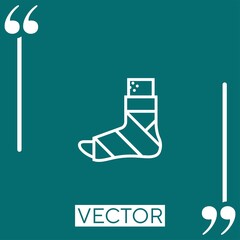 plastered foot   vector icon Linear icon. Editable stroke line