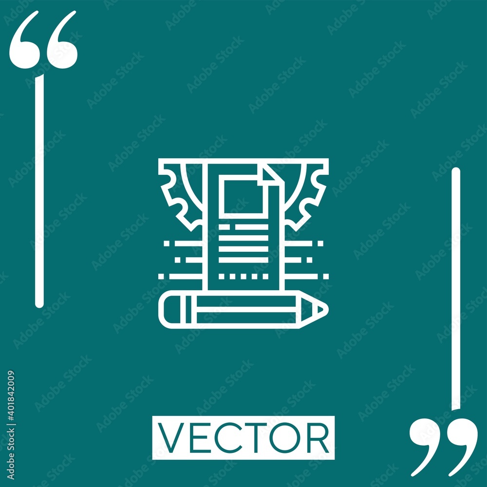 Poster content management system vector icon linear icon. editable stroked line