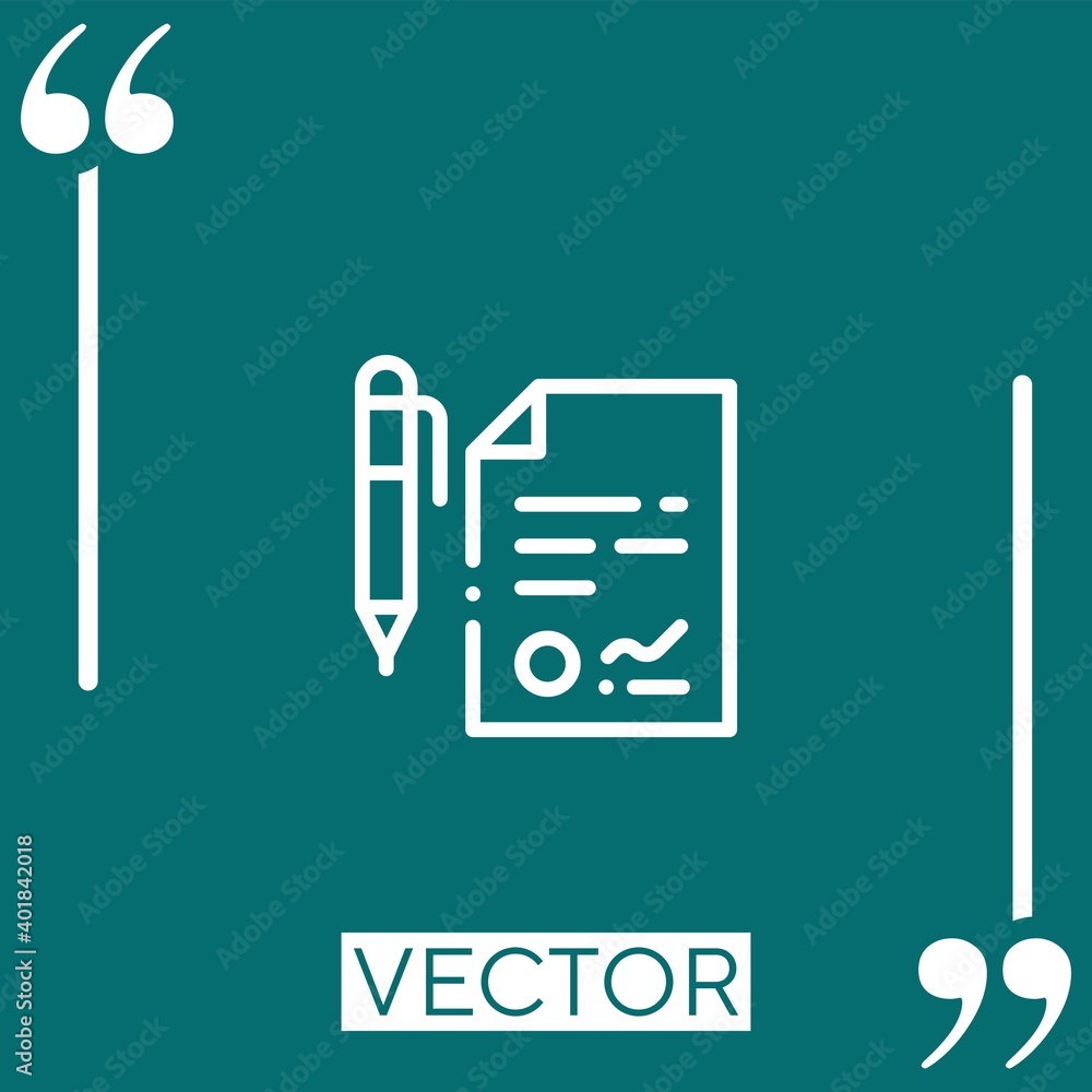 Poster contract vector icon Linear icon. Editable stroked line