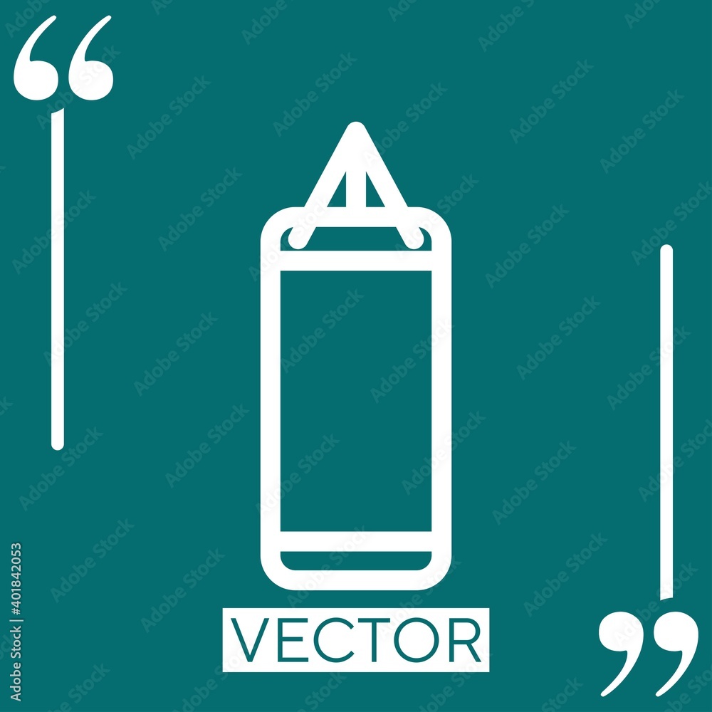 Poster punching bag vector icon linear icon. editable stroke line