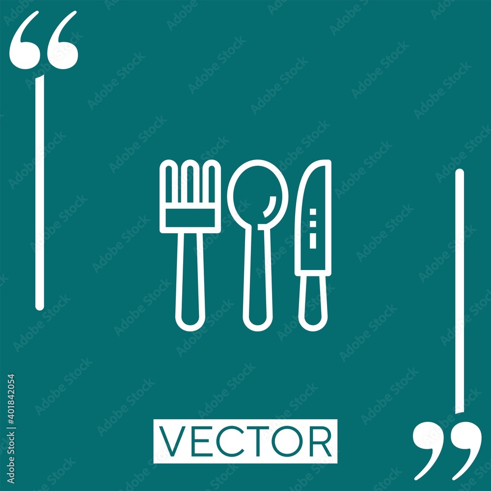 Poster cutlery vector icon linear icon. editable stroked line