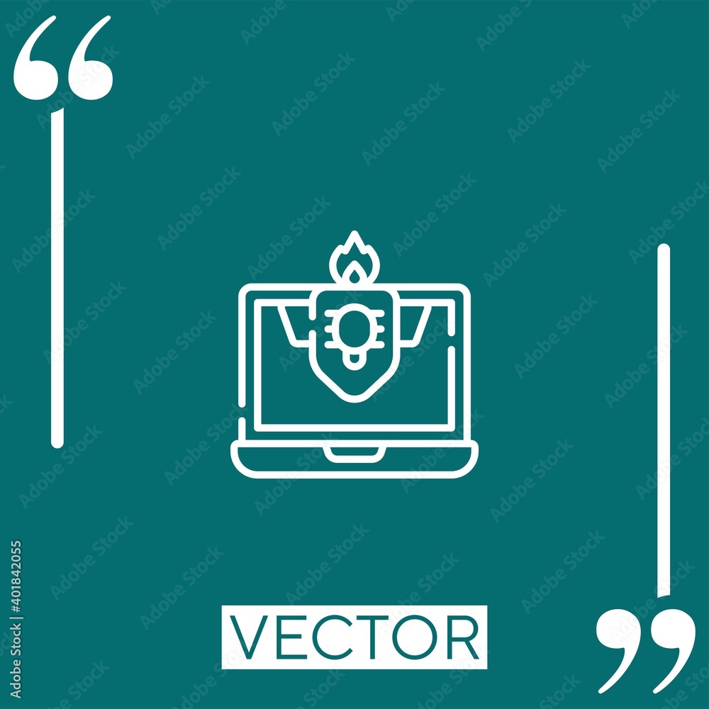 Aufkleber cyber attack vector icon linear icon. editable stroked line