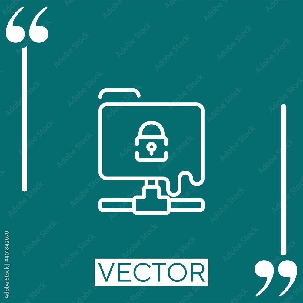 Poster data leak vector icon linear icon. editable stroked line