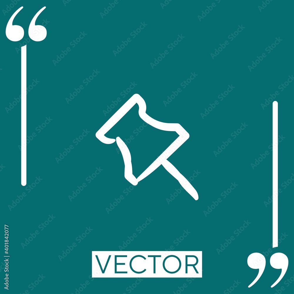 Poster push pin vector icon linear icon. editable stroke line