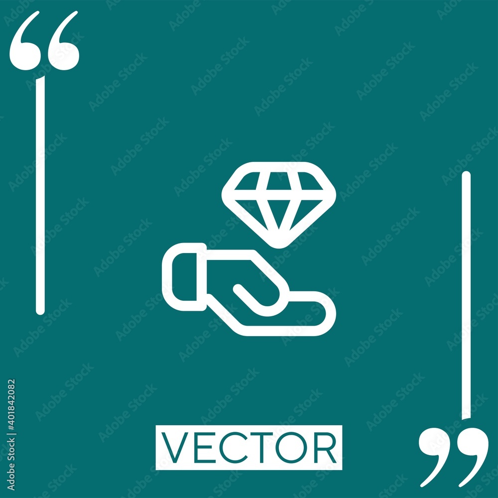 Poster diamond vector icon linear icon. editable stroked line