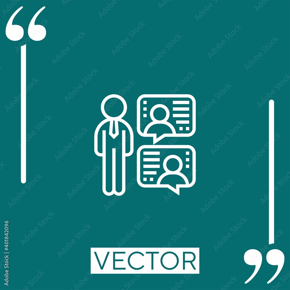 Poster discuss vector icon linear icon. editable stroked line