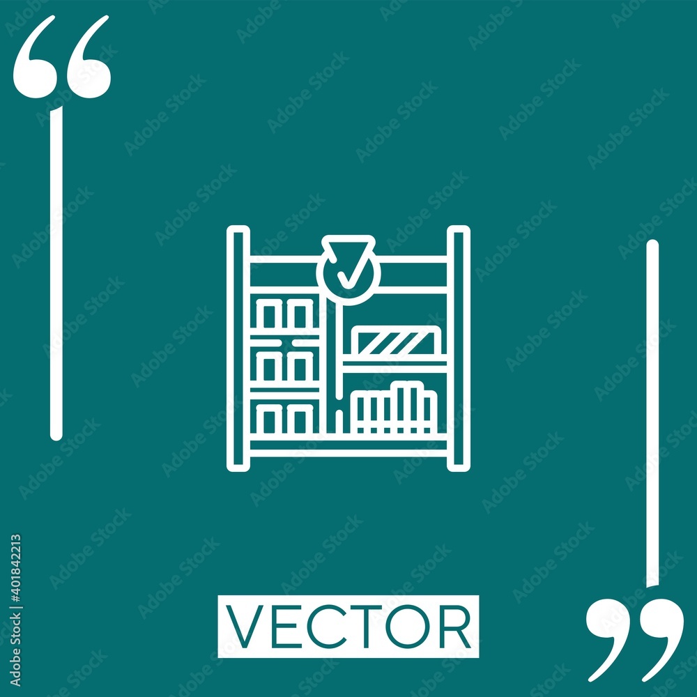 Poster in store display vector icon linear icon. editable stroked line