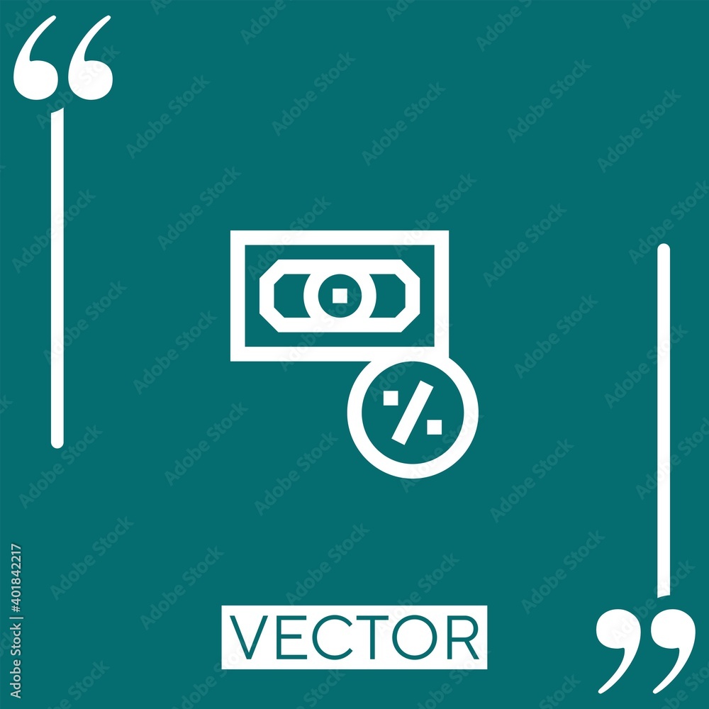 Poster interest rate vector icon linear icon. editable stroked line