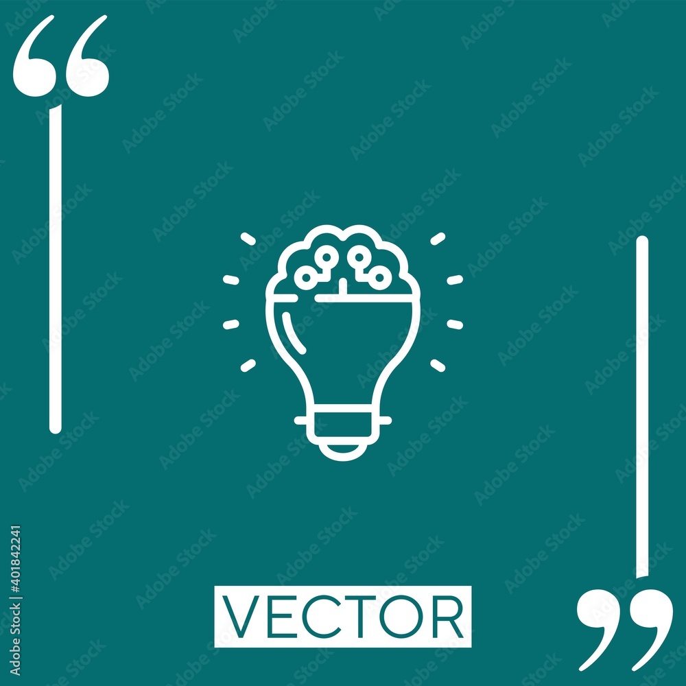 Poster lightbulb vector icon linear icon. editable stroked line