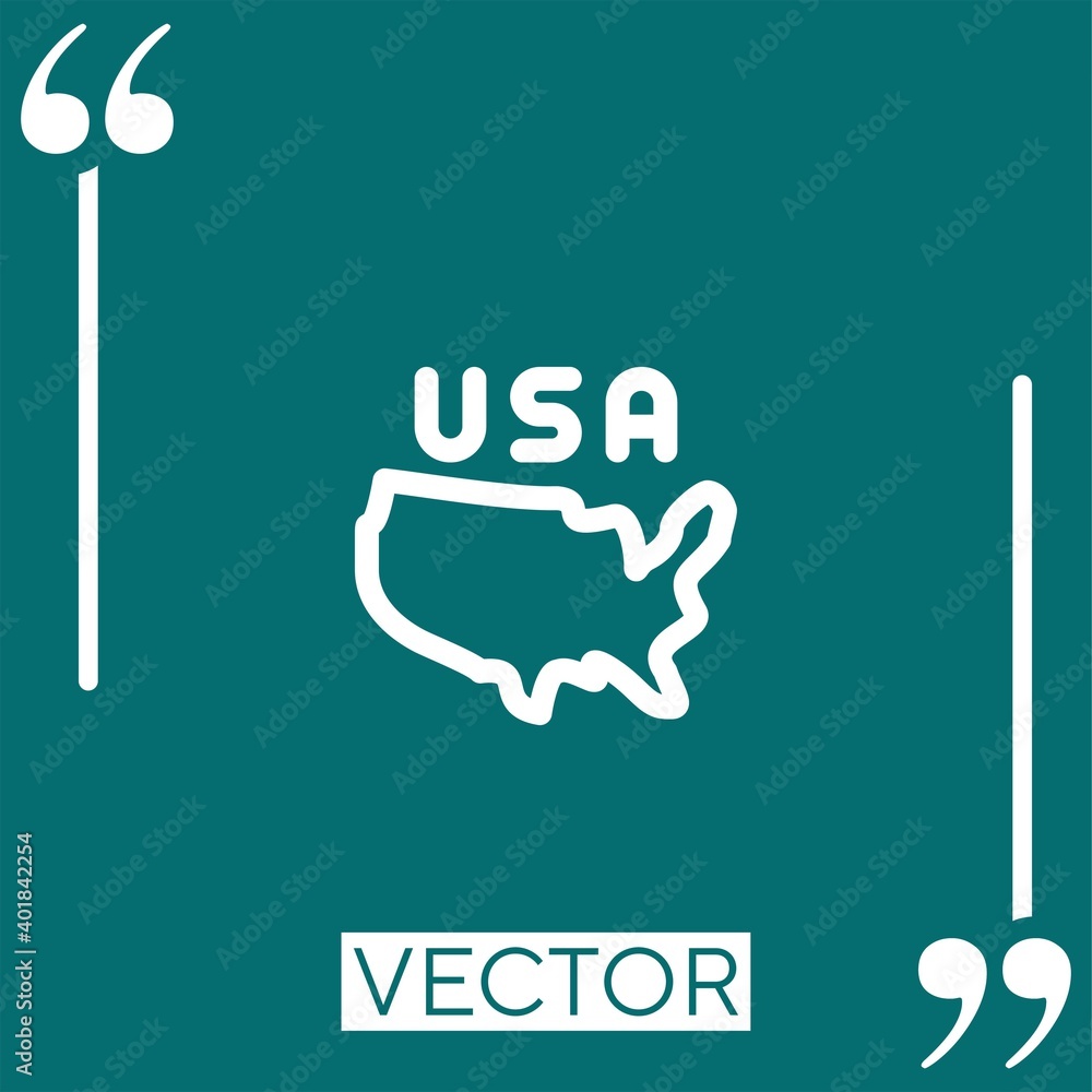 Poster map vector icon linear icon. editable stroked line