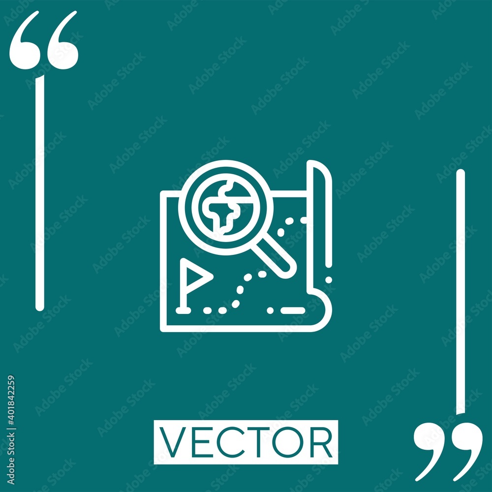 Poster map vector icon linear icon. editable stroked line