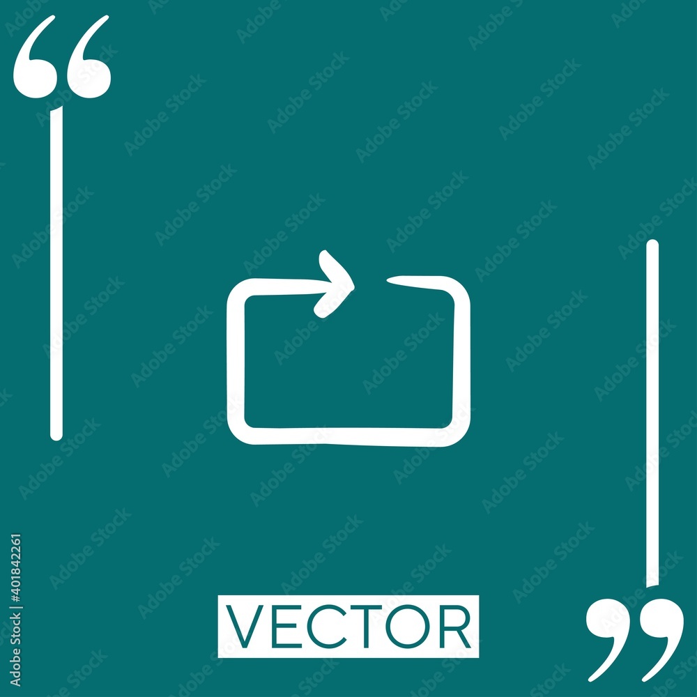 Poster repeat vector icon linear icon. editable stroke line