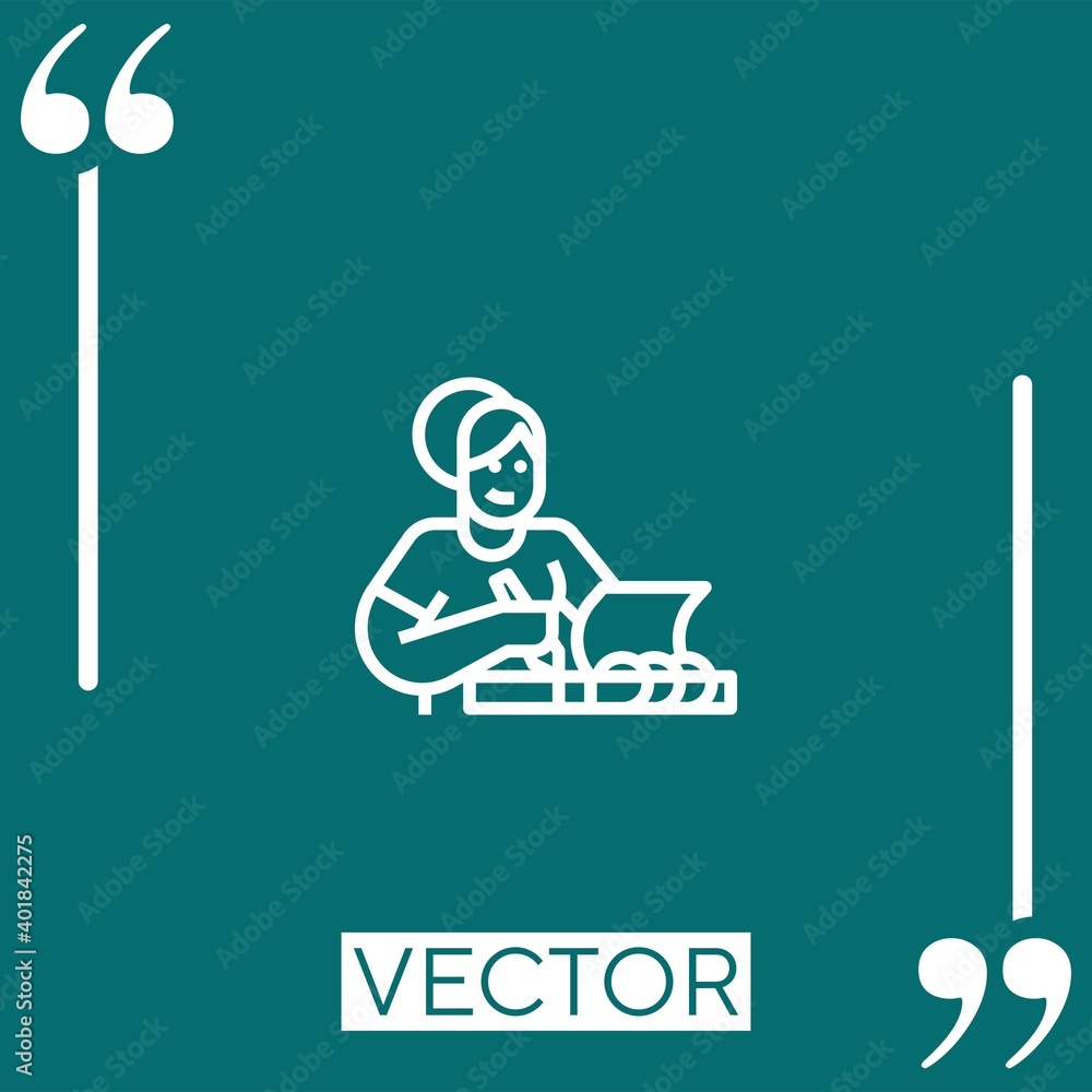 Poster memo vector icon linear icon. editable stroked line