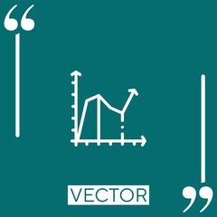 line chart vector icon Linear icon. Editable stroked line
