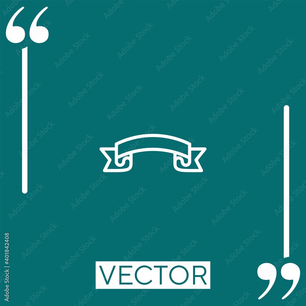 Poster ribbon vector icon linear icon. editable stroke line