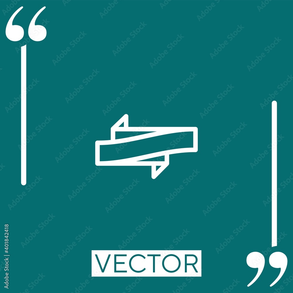 Poster ribbon vector icon linear icon. editable stroke line