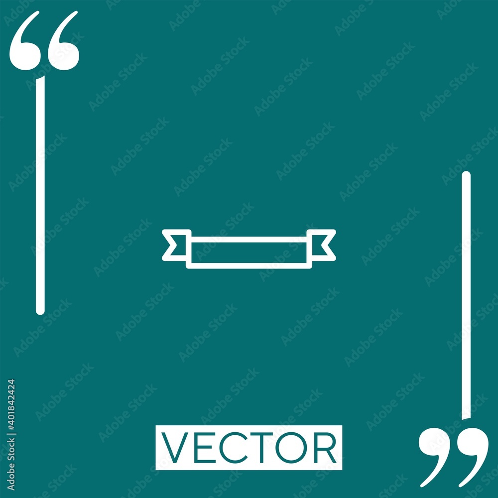 Poster ribbon vector icon linear icon. editable stroke line