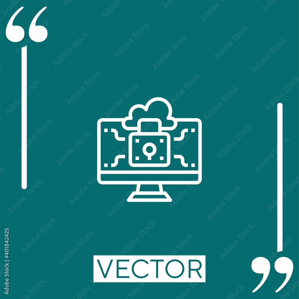 Poster security vector icon linear icon. editable stroked line
