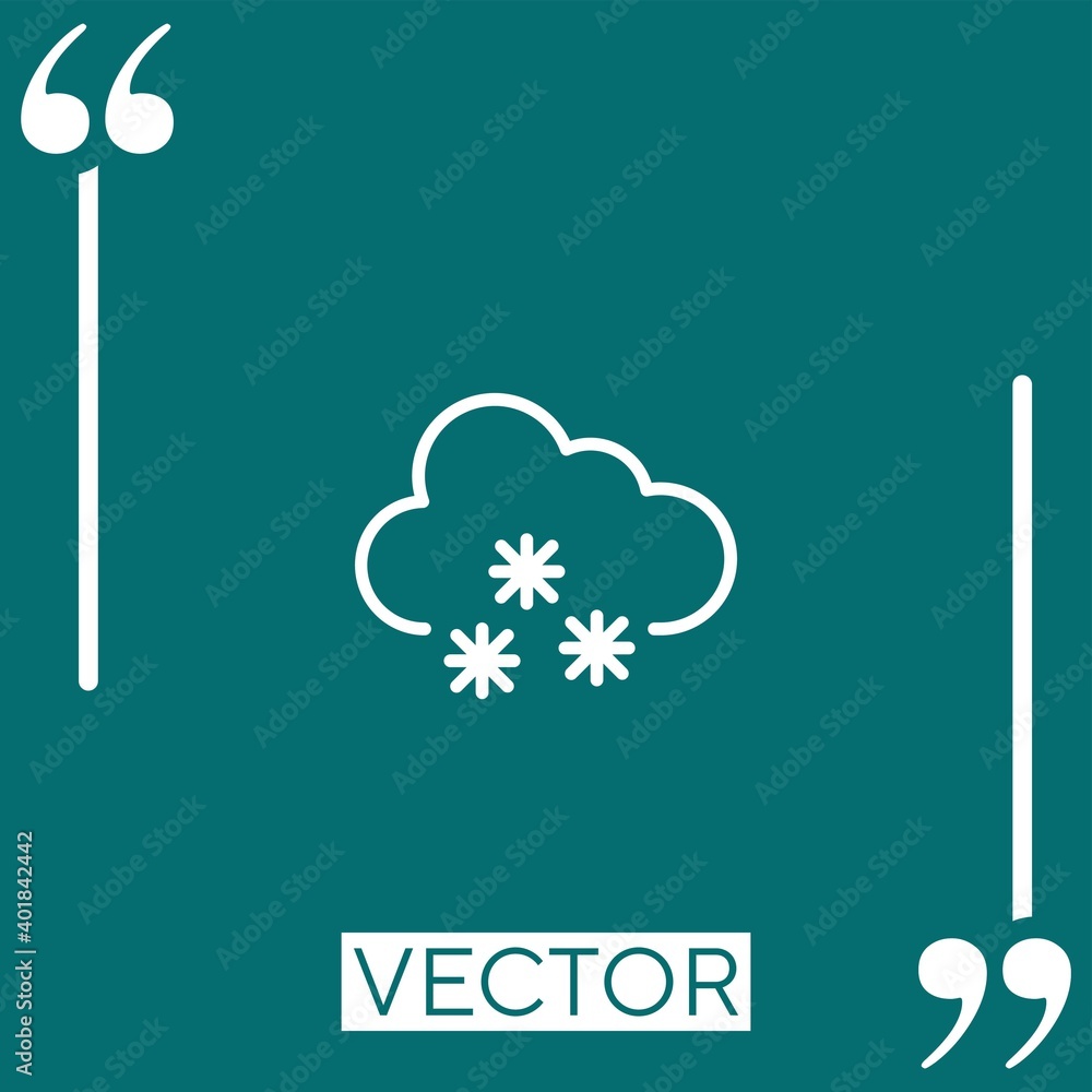 Poster snowy vector icon linear icon. editable stroked line